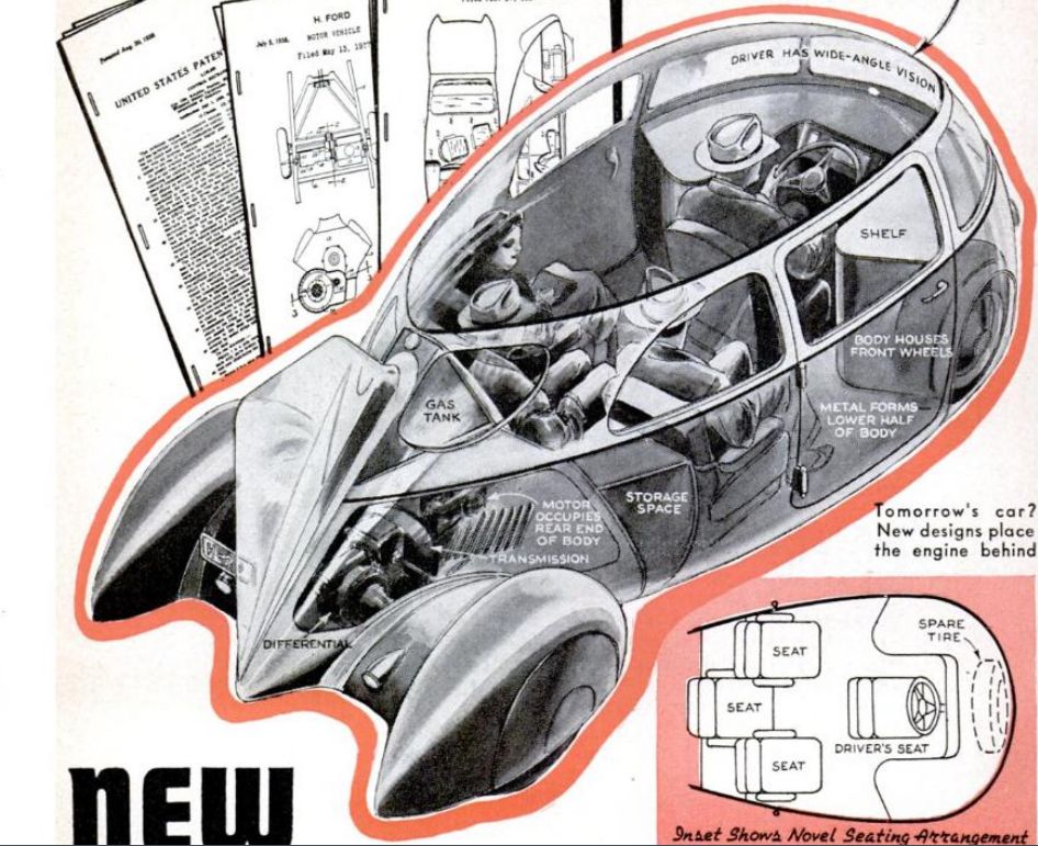 Futuristic Car Cutaway 1940