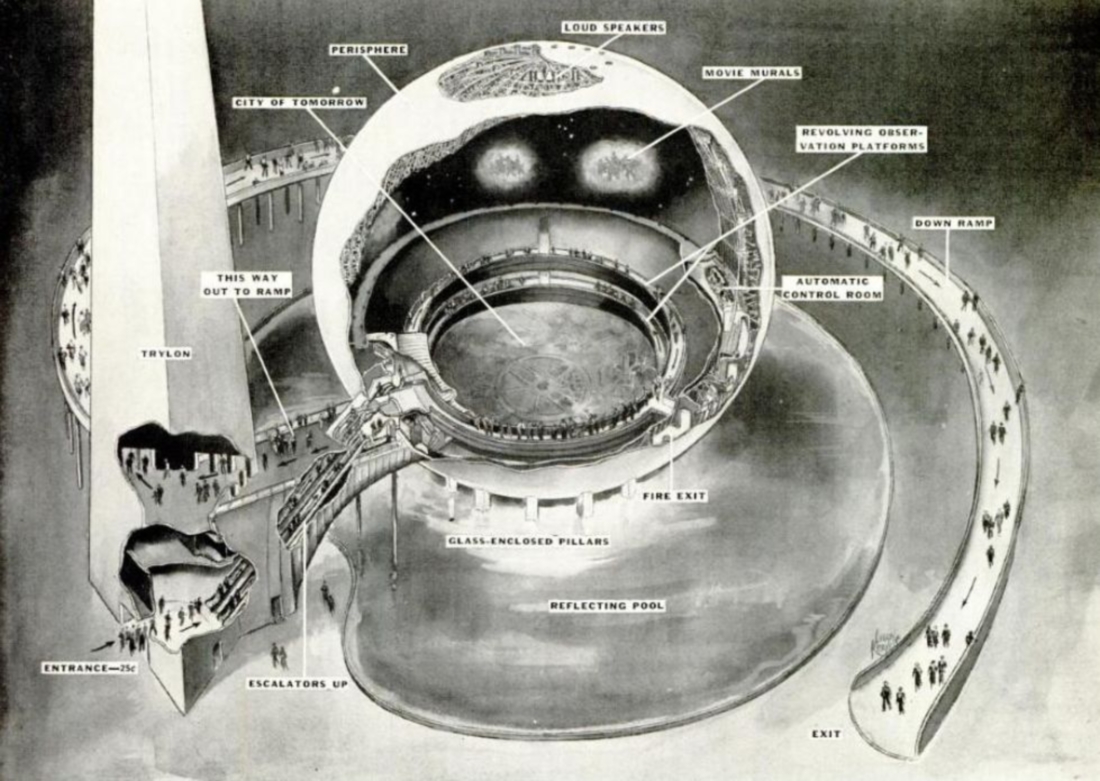 New York World's Fair 1939 Perisphere Cutaway