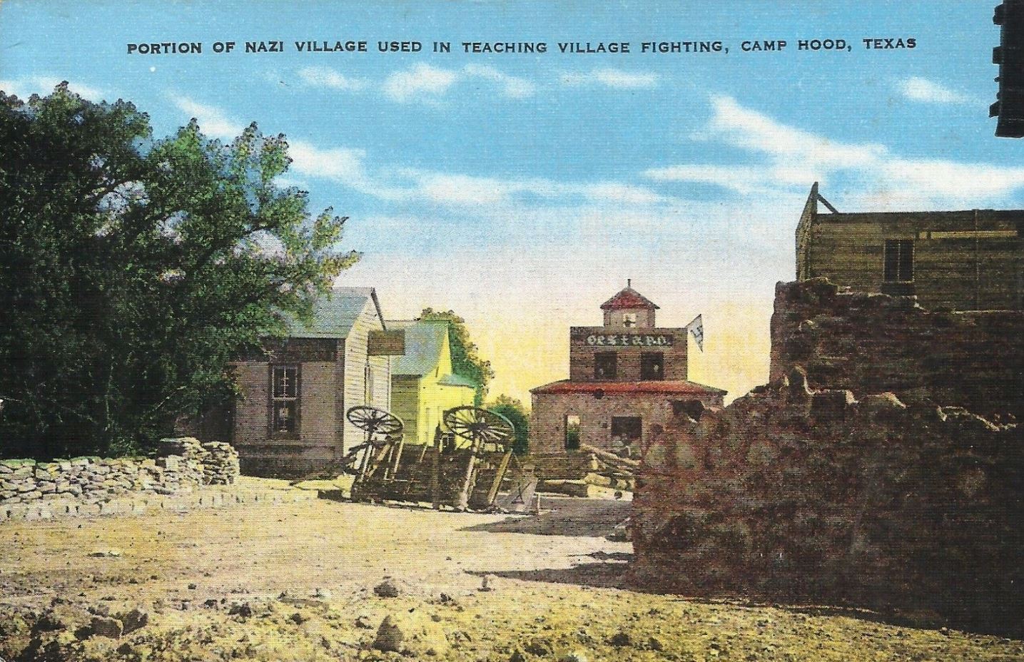 Camp Hood Nazi Training Village Postcard