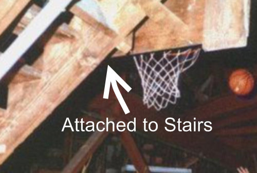 Secret Disneyland Basketball Court - Board Attached to Stairs