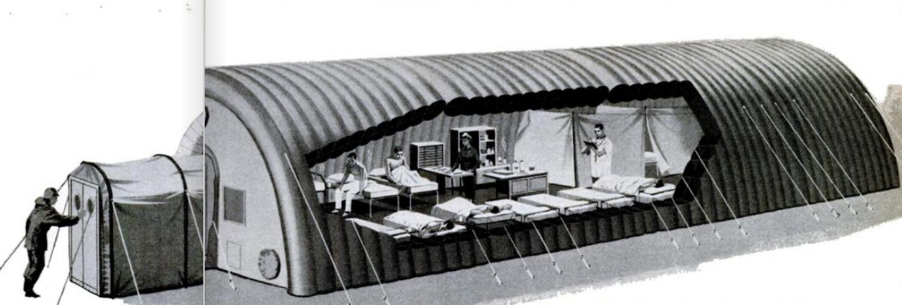 Inflatable Vietnam War-Era Quonset Hut Cutaway, 1967