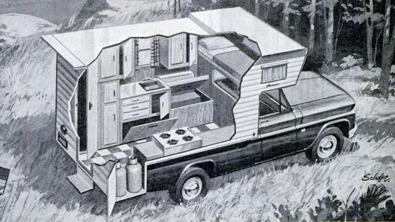 Pickup Truck Camper Cutaway 1967
