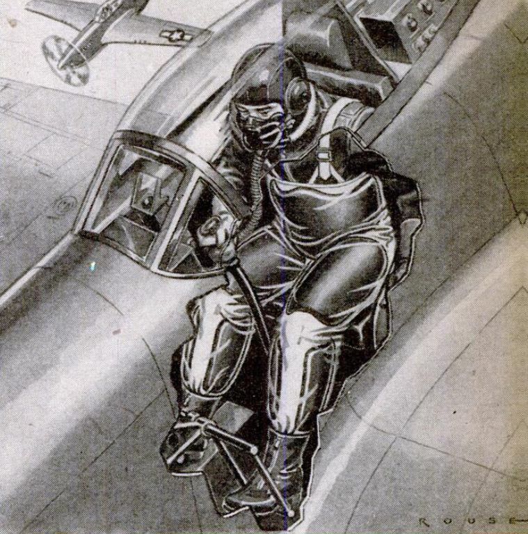 WWII Fighter Plane Cutaway Showing Gravity Suit 1945