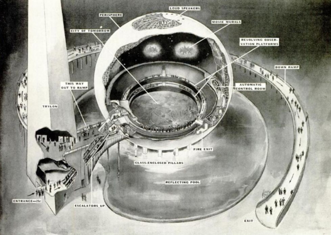 Cutaway view of the Perisphere