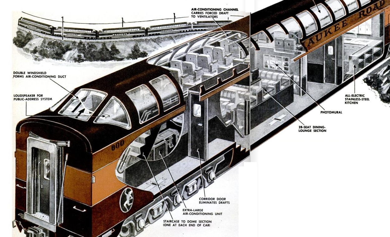 Super Dome Train Car Cutaway 1952