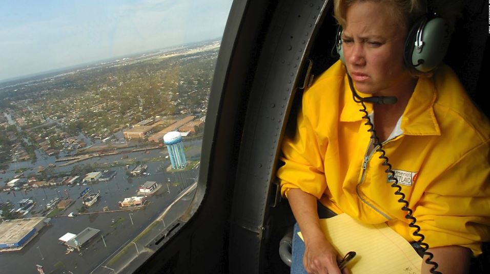 Mary Landrieu in the Helicopter