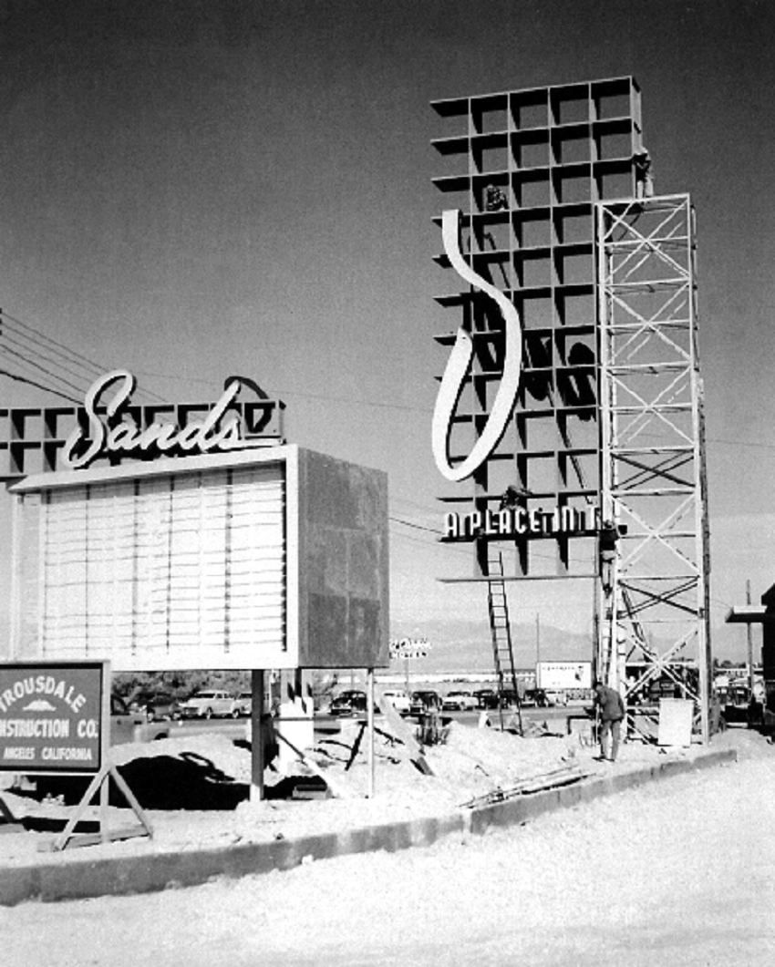 Building the Sands Hotel Sign, 1951