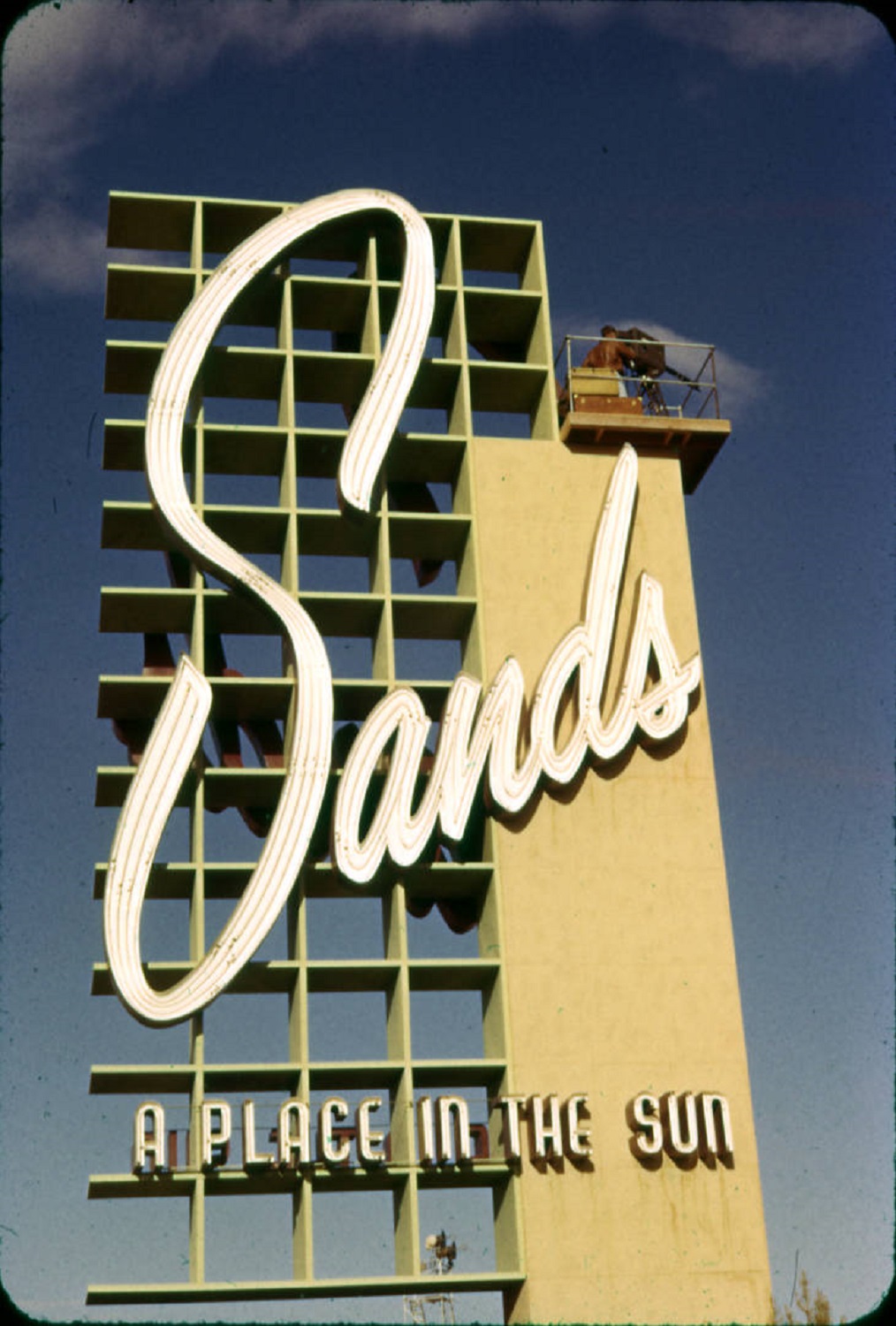 Sands Hotel Sign Yellow 1950s