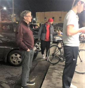 Bill Gates in Line at Dick's Drive-In, Seattle